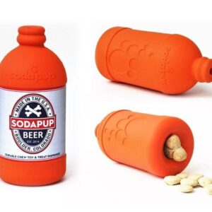 SodaPup Stubby Beer Bottle Dog Toy - Orange - Image 2