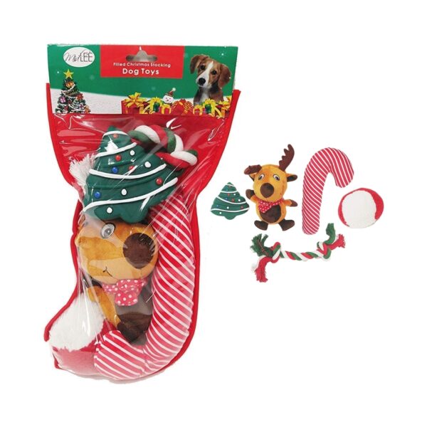 Dog Christmas Stocking with toys