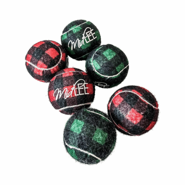 Christmas Plaid Tennis Balls
