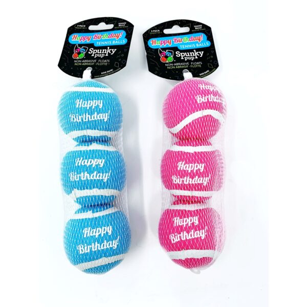 Happy Birthday Tennis Balls - 3 pack