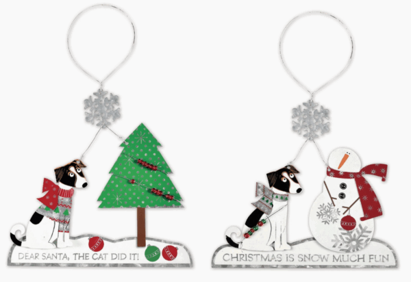 Dog on Snow Ornament