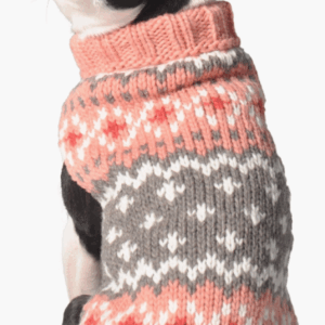 Peach Fairisle Dog Sweater