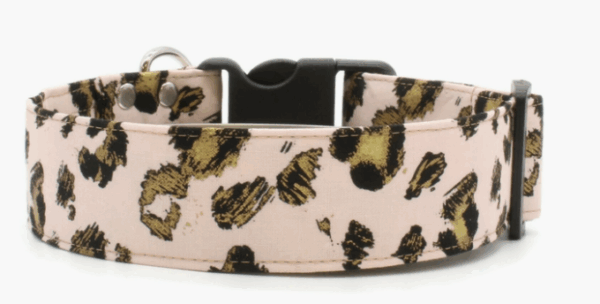 Pink And Metallic Gold Dog Collar