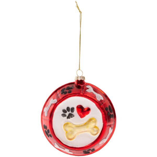 Glass Dog Dish Christmas Ornament