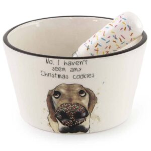 Havent Seen Any Christmas Dog Ceramic Bowl and Spreader