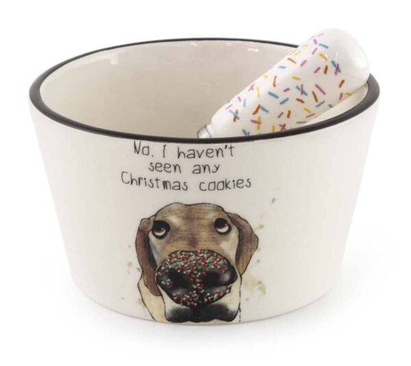Havent Seen Any Christmas Dog Ceramic Bowl and Spreader