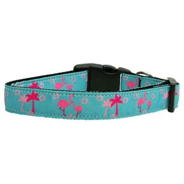 Pink Flamingos Nylon Ribbon Cat Safety Collar