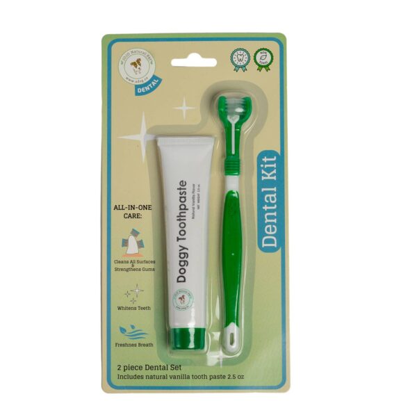 Triple Headed Dog Tooth Brush & Toothpaste