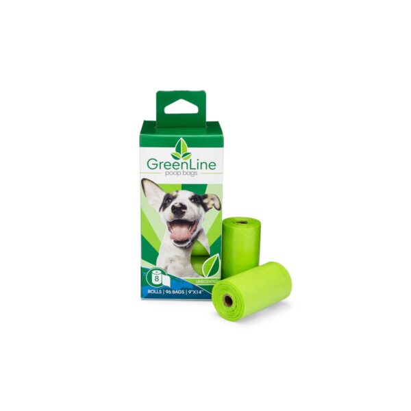 GreenLine Biodegradable Poop Bags - 8 Roll Pack