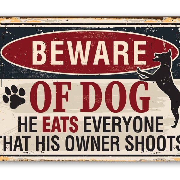 Beware Of Dog - Metal Sign 12 x 18