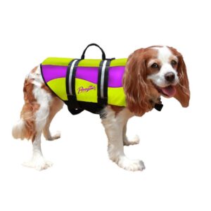 Dog Life Jacket - Yellow / Purple