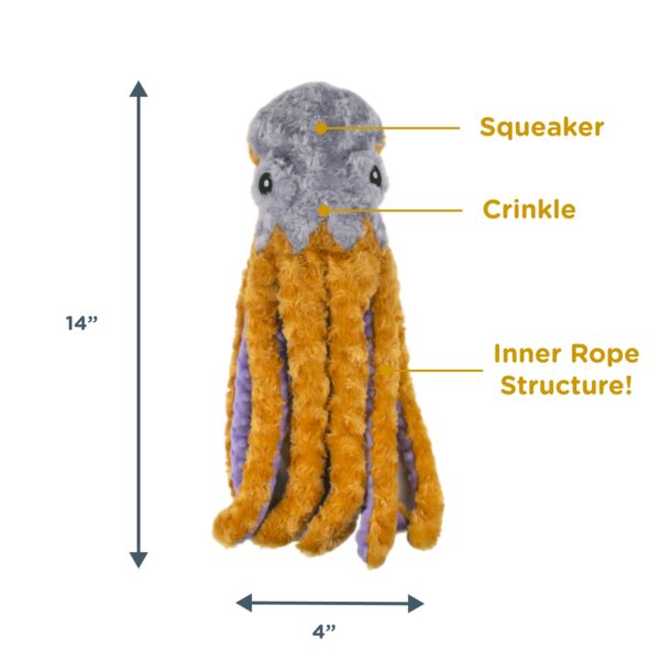 Plush Octopus with Squeaker Dog Toy