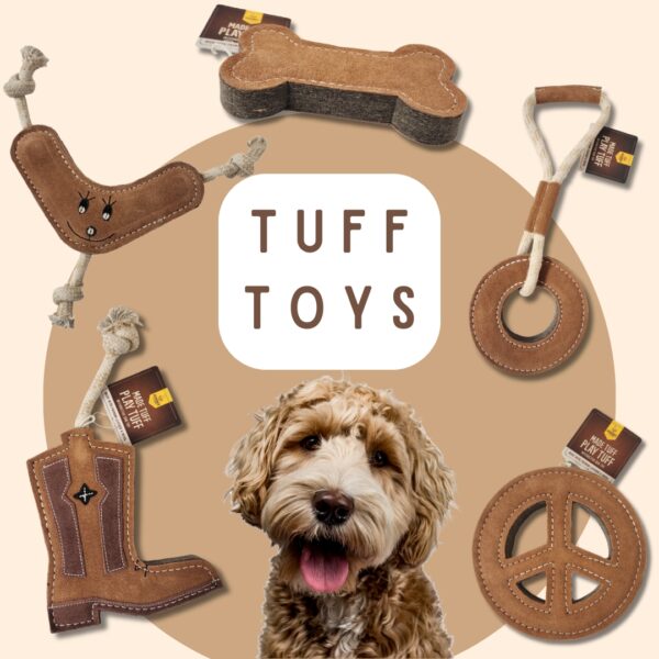 Tuff Toys Leather Dog Toys