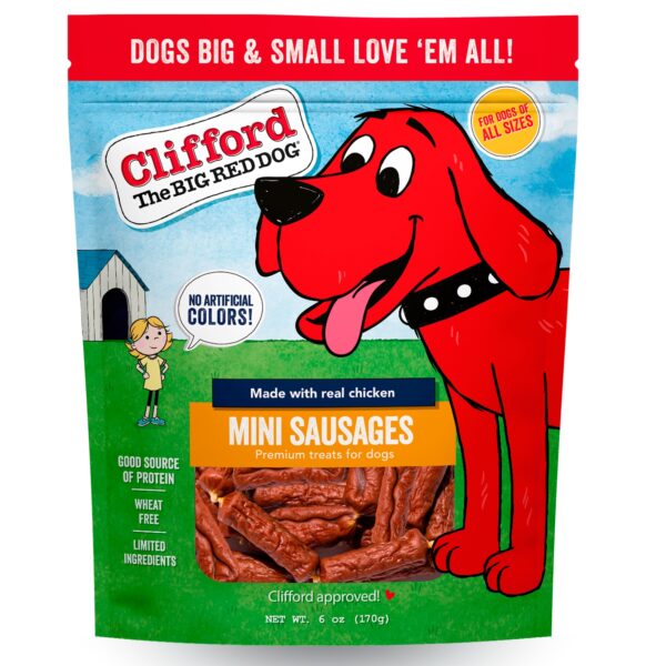 Clifford the Big Red Dog Mini Sausages 6 oz Dog Treats Chews