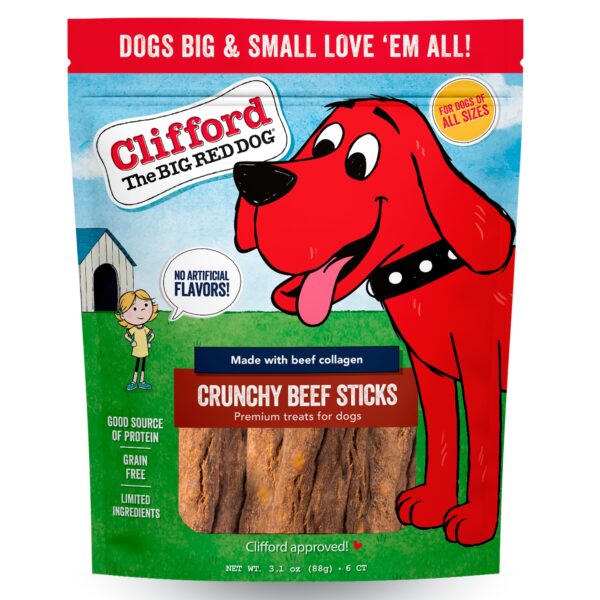 Clifford the Big Red Dog Crunchy Beef Sticks 6 Ct Dog Treats