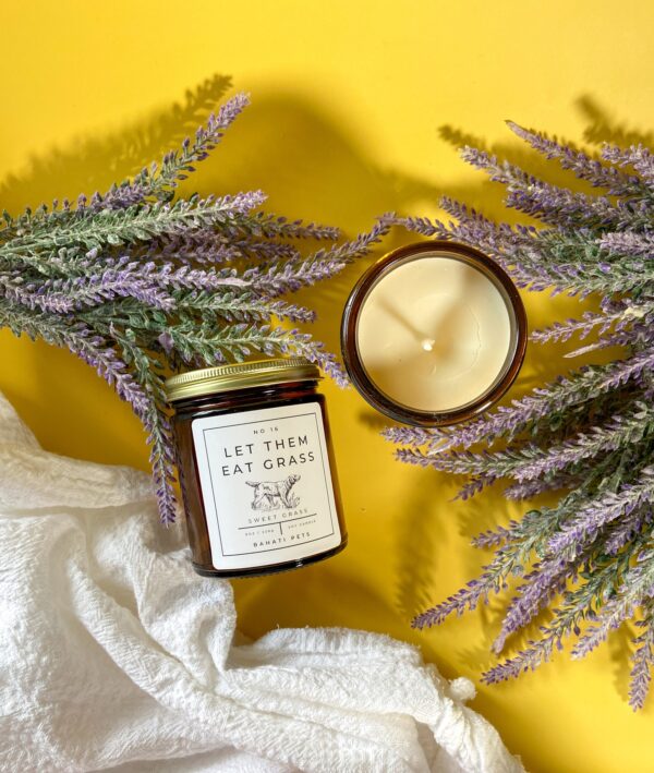 Bahati Pets -Let Them Eat Grass: Sweet Grass Soy 8oz Candle