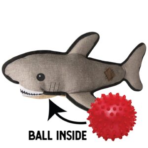 Saul the Shark w/ Rubber Spikey Ball Dog Toy 19"