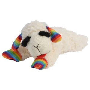 Multipet Rainbow Heart Lamb Chop Plush Dog Toy 10.5”