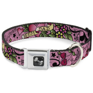 Seatbelt Buckle Collar - Mom & Dad Pink